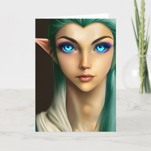 Mooie Blue Eyed Fairy Verjaardag Kaart