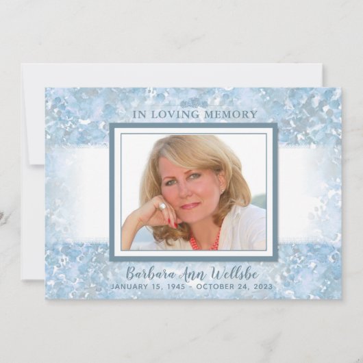 Mooie Blue Floral Sympathie Hartelijk dank Kaart (Voorkant)