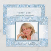 Mooie Blue Floral Sympathie Hartelijk dank Kaart (Voorkant / Achterkant)