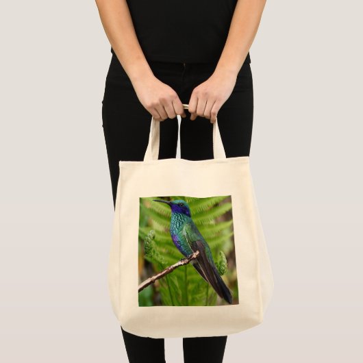 Mooie Blue Hummingbird Canvas tas (Voorkant (product))