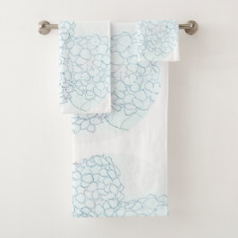 Mooie Blue Hydrangea Towel Set Bad Handdoek