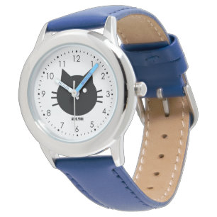 Mooie Blue Kitty Cat Kind Horloge