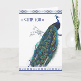 Mooie Blue Peacock - Bedankt kaart