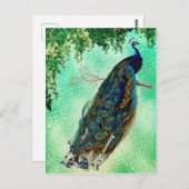 Mooie Blue Peacock Natuur Bird Tail  Briefkaart (Voorkant / Achterkant)