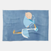 Mooie Blue Stork Baby shower Party Decor Theedoek (Horizontaal)