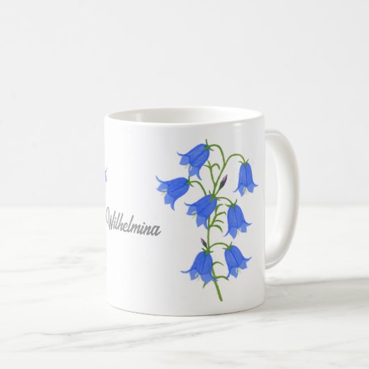 Mooie Bluebells Classic Mok met groene strepen (Voorkant rechts)