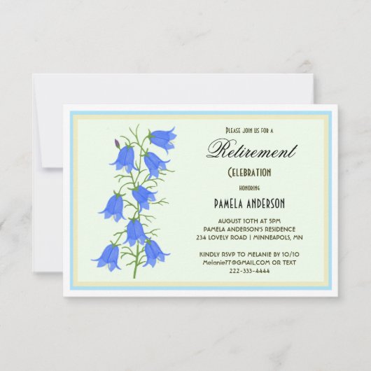 Mooie Bluebells Retirement Invitation Kaart (Voorkant)