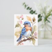 Mooie Bluebird Waterverf schilderij Briefkaart (Staand voorkant)