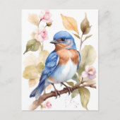 Mooie Bluebird Waterverf schilderij Briefkaart (Voorkant)