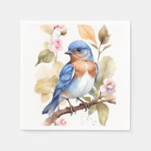 Mooie Bluebird Waterverf schilderij