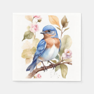 Mooie Bluebird Waterverf schilderij Servet