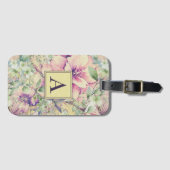 mooie blush bloemen bagagelabel (Voorkant (horizontaal))