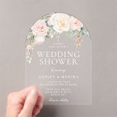 Mooie Blush Bloemen Trouwdouche Acryl Uitnodigingen (Insitu (Draagbaar))