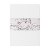 Mooie Blush Floral Monogram Sketched Wedding Uitnodigingen Wikkel (Achterkant Voorbeeld)