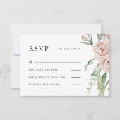 Mooie 'Blush Floral Wedding' RSVP Kaartje (Voorkant)