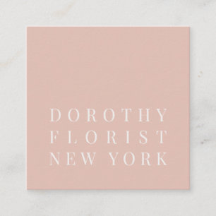 Mooie blush roze elegante minimalistische bloemist vierkante visitekaartje