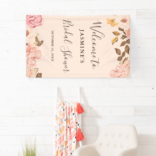 Mooie Blush Roze Engels Rozen Vrijgezellenfeest Spandoek (Insitu)