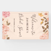 Mooie Blush Roze Engels Rozen Vrijgezellenfeest Spandoek (Horizontaal)