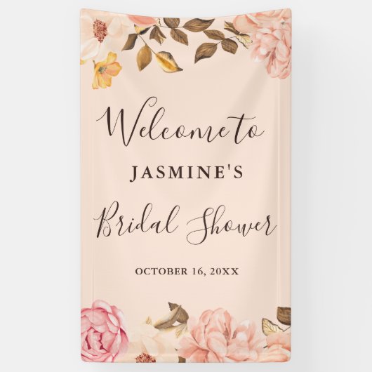 Mooie Blush Roze Engels Rozen Vrijgezellenfeest Spandoek (Verticaal)