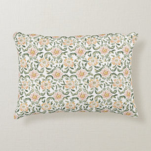Mooie Blush Roze Groene Bladeren Bloem Vlinders Accent Kussen