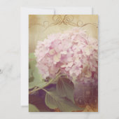 Mooie Blush Roze Hortensia Kunst Vintage Trouwen Kaart (Achterkant)