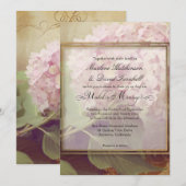 Mooie Blush Roze Hortensia Kunst Vintage Trouwen Kaart (Voorkant / Achterkant)