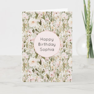 Mooie Blush Roze Rozenbloemen Kaart