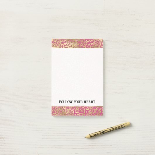 Mooie Blush Roze Zebra Sparkle Glitter Post-it® Notes (Op bureau)