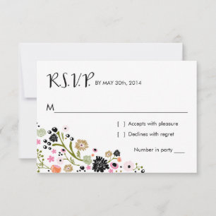 Mooie Boeket Bloemen R S V P Antwoordkaart Uitno RSVP Kaartje