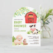 Mooie boerderijdieren barnyard Arch baby shower Kaart (Staand voorkant)