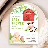 Mooie boerderijdieren barnyard Arch baby shower Kaart