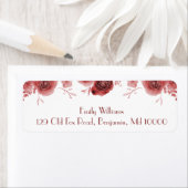 Mooie Bogundy Flowers Etiket (Insitu)