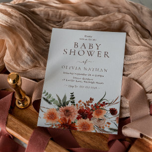 Mooie Boheemse Bloemen Baby shower Kaart