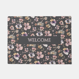 Mooie Boho Aquarel Blush Wilde Bloemen Bericht Deurmat