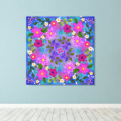 Mooie Boho Berries en Flowers Canvas Afdruk (Insitu (Houten vloer))