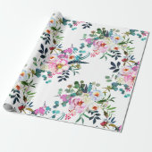 Mooie Boho Bloemige Roze Lavendel Huwelijks Cadeau Cadeaupapier (Uitgerold)