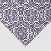 Mooie Boho-bloempatroon Bloemig mooi paars grijs Tissuepapier (Detail)