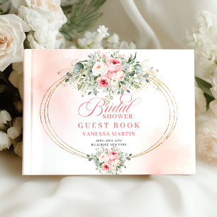 Mooie Boho Blush Rozen Bruiloftsfeest Guestbook Gastenboek