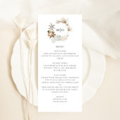 Mooie Boho Botanische Bruiloft Menu Kaart