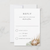 Mooie Boho Botanische Witte Bruiloft Antwoord (Voorkant)