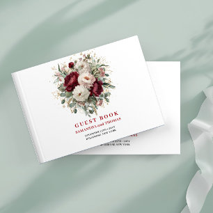 Mooie Boho Bourgogne Bloemen Gastboek Gastenboek