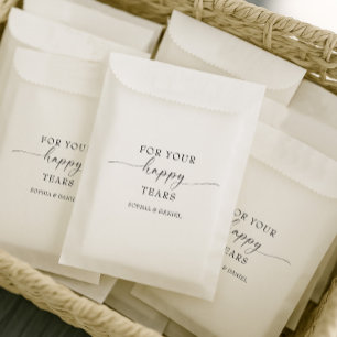 Mooie boho gepersonaliseerde bruiloft weefsel pack bedankzakje