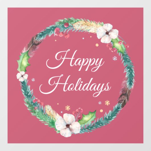 Mooie Boho Kerstkrans  Raamsticker (Vel)