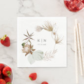 Mooie Boho minimalistische botanische bruiloft Servet (Insitu)