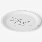 Mooie Boho minimalistische moderne bruiloft Papieren Bordje (Gekanteld)