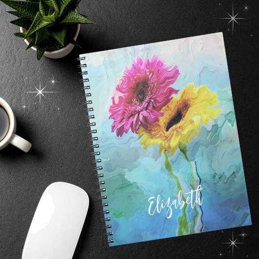 Mooie BOHO moderne bloemsamenstelling Notitieboek