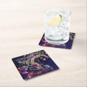 Mooie Boho Moon Sterren Blauw Paarse Kartonnen Onderzetters (Insitu)