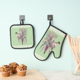 Mooie Boho Paard Ovenwant & Pannenlap Set