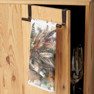 Mooie Boho Paard Theedoek