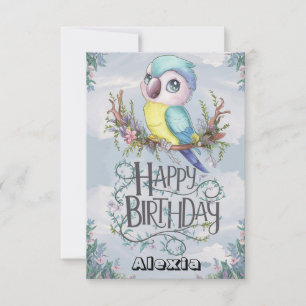 Mooie Boho Parrot digitale verjaardag Kaart